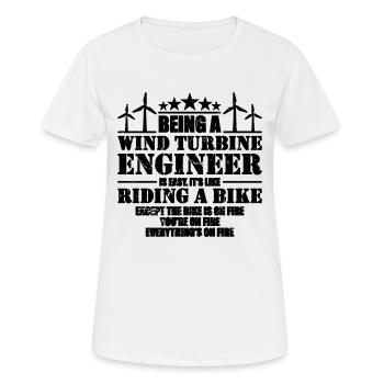 Being A Wind Turbine Renewable Turbine Technician - Frauen T-Shirt atmungsaktiv - Weiß - Vorne - AI Model Female 172 dark (172cm)