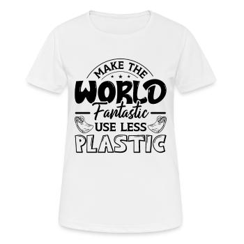 Faire du monde un activiste écologiste pour le climat - T-shirt respirant Femme - blanc - Devant - AI Model Female 172 dark (172cm)