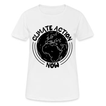 Climate Action Now Activiste pour le climat sur le réchauffement climatique - T-shirt respirant Femme - blanc - Devant - AI Model Female 172 dark (172cm)