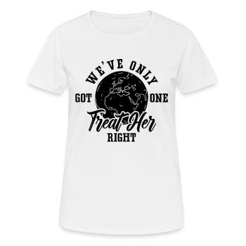 Nous n’avons qu’un seul activiste du réchauffement climatique - T-shirt respirant Femme - blanc - Devant - AI Model Female 172 dark (172cm)