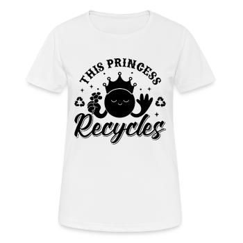 This Princess Recycles Recycling Go Green Recycler - Frauen T-Shirt atmungsaktiv - Weiß - Vorne - AI Model Female 172 dark (172cm)