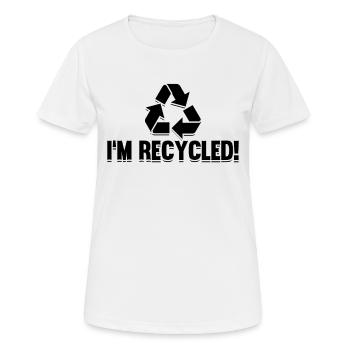 I'm Recycled Recycling Eco Friendly Reuse Recycler - Women's Breathable T-Shirt - white - Front - AI Model Female 172 dark (172cm)