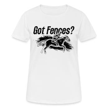 Got Fences Show Jumping Loves Equine Show Jumper - Frauen T-Shirt atmungsaktiv - Weiß - Vorne - AI Model Female 172 dark (172cm)