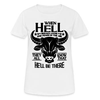 Quand l’enfer se déchaîne et le torero Bull Rider - T-shirt respirant Femme - blanc - Devant - AI Model Female 172 dark (172cm)