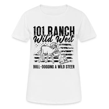 101 Ranch Wild West Tie Down Roping Steer Wrestler - T-shirt respirant Femme - blanc - Devant - AI Model Female 172 dark (172cm)