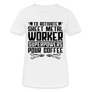 Pour activer les fabricants de tôles - T-shirt respirant Femme - blanc - Devant - AI Model Female 172 dark (172cm)