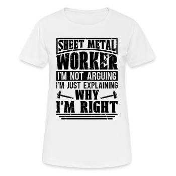 Sheet Metal Worker I'm Not Arguing I'm Mechanic - Women's Breathable T-Shirt - white - Front - AI Model Female 172 dark (172cm)