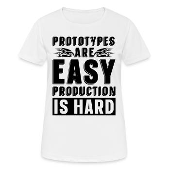Prototypes Are Easy Programmer Engineer Robotics - Frauen T-Shirt atmungsaktiv - Weiß - Vorne - AI Model Female 172 dark (172cm)