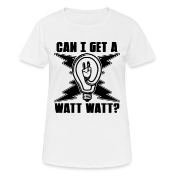 Puis-je obtenir un technicien de monteurs de lignes électriques Watt Watt - T-shirt respirant Femme - blanc - Devant - AI Model Female 172 dark (172cm)