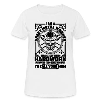 Je suis un fabricant de tôle - T-shirt respirant Femme - blanc - Devant - AI Model Female 172 dark (172cm)