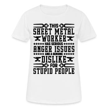 This Sheet Metal Worker Has Mechanic Metal Workers - Women's Breathable T-Shirt - white - Front - AI Model Female 172 dark (172cm)