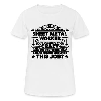 Je suis un fabricant de tôle Travailleurs de la tôle - T-shirt respirant Femme - blanc - Devant - AI Model Female 172 dark (172cm)