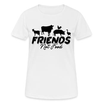 Friends Not Food Veganism PLant Based Vegan Lover - T-shirt respirant Femme - blanc - Devant - AI Model Female 172 dark (172cm)