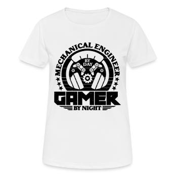Ingénieur mécanique de nuit Génie Civil - T-shirt respirant Femme - blanc - Devant - AI Model Female 172 dark (172cm)