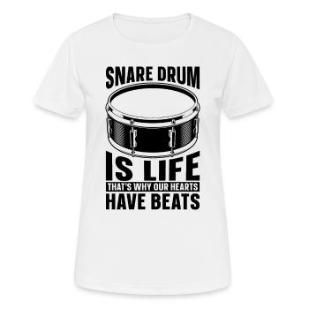 La caisse claire est la vie, c’est pourquoi le batteur de percussions - T-shirt respirant Femme - blanc - Devant - AI Model Female 172 dark (172cm)