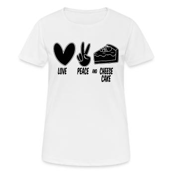 Love Peace And Cheesecake aking Cheesecake Lover - Women's Breathable T-Shirt - white - Front - AI Model Female 172 dark (172cm)