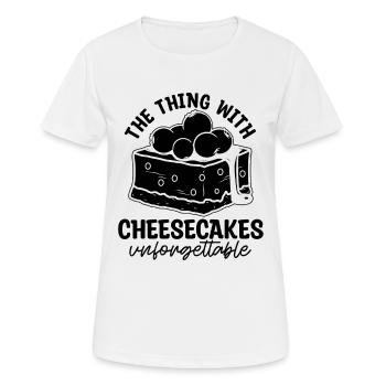 The Thing With Cheesecake Baker Cheesecake Lover - Women's Breathable T-Shirt - white - Front - AI Model Female 172 dark (172cm)