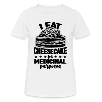 Je mange du gâteau au fromage pour les desserts Amateur de gâteau au fromage - T-shirt respirant Femme - blanc - Devant - AI Model Female 172 dark (172cm)