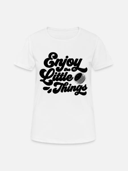 Enjoy The Little Things Snacking Macaron Lover - Frauen T-Shirt atmungsaktiv - Weiß