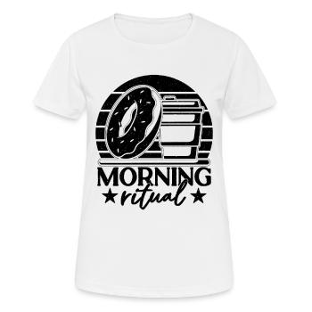 Morning Ritual Breakfast Coffee & Donuts Lover - Frauen T-Shirt atmungsaktiv - Weiß - Vorne - AI Model Female 172 dark (172cm)