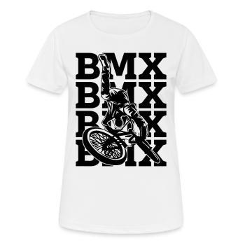 BMX Retro Bike Racing Bicyclette Cyclist BMX Rider - Frauen T-Shirt atmungsaktiv - Weiß - Vorne - AI Model Female 172 dark (172cm)
