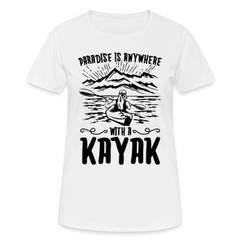 Paradise Is Anywhere Kayaking Canoeing Kayak Lover - Women's Breathable T-Shirt - white - Front - AI Model Female 172 dark (172cm)