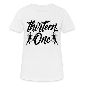 Treize marathoniens athlétiques d’un demi-marathon - T-shirt respirant Femme - blanc - Devant - AI Model Female 172 dark (172cm)