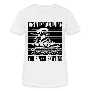 It's A Beautiful Day For Retro Skates Speed Skater - Women's Breathable T-Shirt - white - Front - AI Model Female 172 dark (172cm)