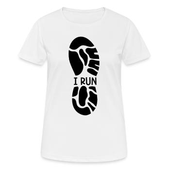 Je cours aime la course de marathon course de pays coureur - T-shirt respirant Femme - blanc - Devant - AI Model Female 172 dark (172cm)