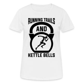 Running Trails And Marathoner Trail Runner - Frauen T-Shirt atmungsaktiv - Weiß - Vorne - AI Model Female 172 dark (172cm)