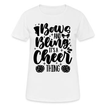 Bows And Bling It's A Cheer Squad Cheerleader - Women's Breathable T-Shirt - white - Front - AI Model Female 172 dark (172cm)