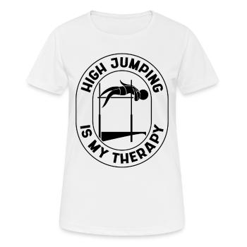 Le saut en hauteur est mon sauteur en hauteur de saut à la perche thérapeutique - T-shirt respirant Femme - blanc - Devant - AI Model Female 172 dark (172cm)