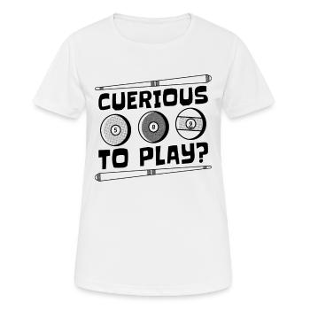 Cuerious To Play Cue Sports Cue Stick Pool Player - T-shirt respirant Femme - blanc - Devant - AI Model Female 172 dark (172cm)