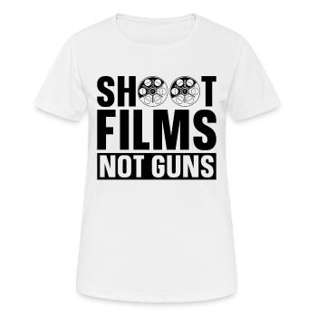 Filmez des films, pas des armes à feu Montage vidéo Réalisateurs de films - T-shirt respirant Femme - blanc - Devant - AI Model Female 172 dark (172cm)