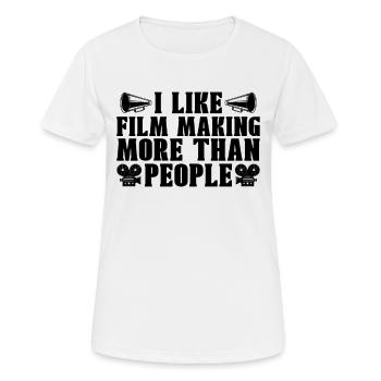 J’aime faire des films plus cinéaste cinéaste - T-shirt respirant Femme - blanc - Devant - AI Model Female 172 dark (172cm)
