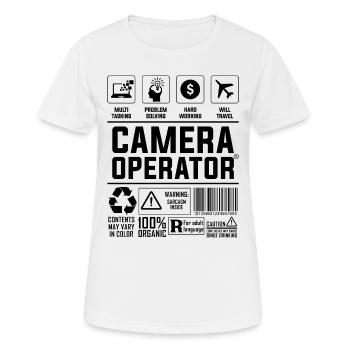 Le caméraman aime Movie Maker Le caméraman - T-shirt respirant Femme - blanc - Devant - AI Model Female 172 dark (172cm)