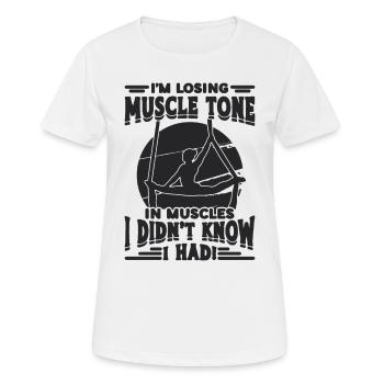 I'm Losing Muscle Tone Retro Gymnast Contortionist - Women's Breathable T-Shirt - white - Front - AI Model Female 172 dark (172cm)