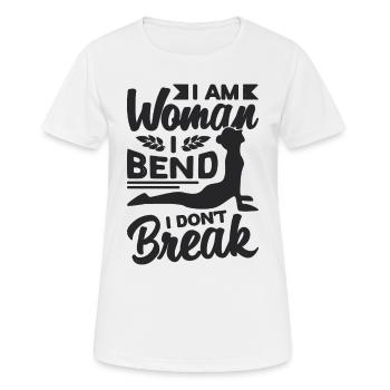 I Am Woman I Bend Aerialist Gymnast Contortionist - Women's Breathable T-Shirt - white - Front - AI Model Female 172 dark (172cm)