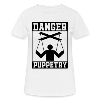 Danger Marionnette Marionnette Marionnette Marionnettiste Marionnettiste - T-shirt respirant Femme - blanc - Devant - AI Model Female 172 dark (172cm)