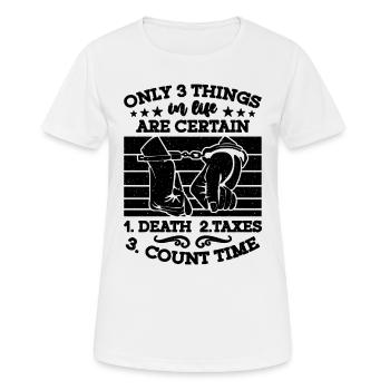 Only 3 Things In Life Officer Corrections Officers - Women's Breathable T-Shirt - white - Front - AI Model Female 172 dark (172cm)