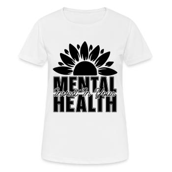 Investissez dans votre défenseur de la santé mentale - T-shirt respirant Femme - blanc - Devant - AI Model Female 172 dark (172cm)