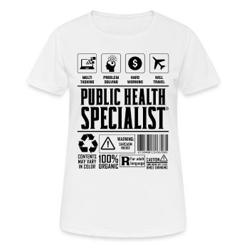 Infirmières spécialisées en santé publique Travailleur de la santé - T-shirt respirant Femme - blanc - Devant - AI Model Female 172 dark (172cm)