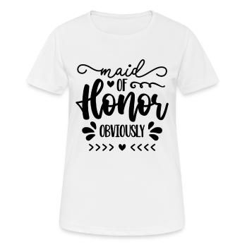 Demoiselle d’honneur évidemment Demoiselle d’honneur de mariage - T-shirt respirant Femme - blanc - Devant - AI Model Female 172 dark (172cm)