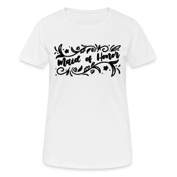 Demoiselle d’honneur Fête de mariage Demoiselle d’honneur - T-shirt respirant Femme - blanc - Devant - AI Model Female 172 dark (172cm)
