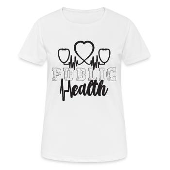 Infirmières en santé publique Travailleurs de la santé Travailleurs de la santé - T-shirt respirant Femme - blanc - Devant - AI Model Female 172 dark (172cm)
