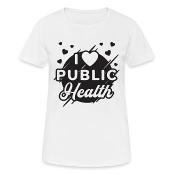 I Infirmières en santé publique cardiaque Travailleur de la santé - T-shirt respirant Femme - blanc - Devant - AI Model Female 172 dark (172cm)