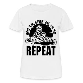 Race 'Em Break 'Em Kart Racing Karting Kart Racer - Frauen T-Shirt atmungsaktiv - Weiß - Vorne - AI Model Female 172 dark (172cm)