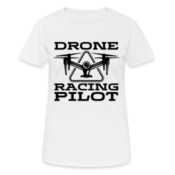 Drone Racing Pilote Machine de course Drone Racer - T-shirt respirant Femme - blanc - Devant - AI Model Female 172 dark (172cm)