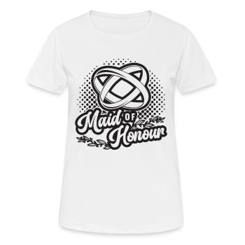 Demoiselle d’honneur Mariage Fête de Noces Demoiselle d’Honneur - T-shirt respirant Femme - blanc - Devant - AI Model Female 172 dark (172cm)