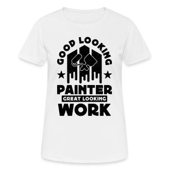 Good Looking Painter Paint Brush Craftsmen Painter - Frauen T-Shirt atmungsaktiv - Weiß - Vorne - AI Model Female 172 dark (172cm)